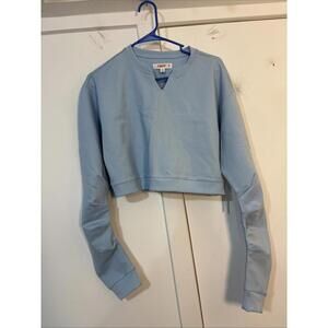 Eggie Light Blue Crop‎ Sweatshirt XS New NWT $228